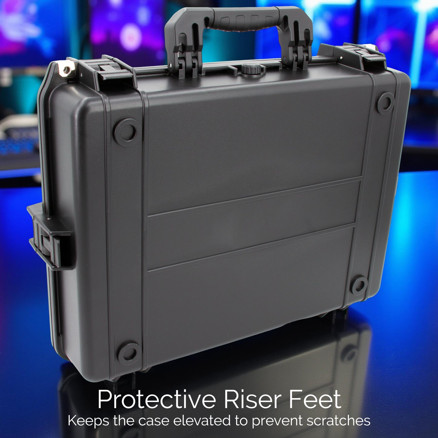 Waterproof IP67 Monitor Hard Case Fits Monitors up to 21 Inch - Heavy Duty Hard Monitor Travel Case for Portable Displays, Gaming Monitors & More