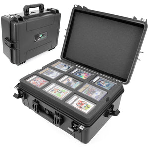 CASEMATIX XL Graded Card Case Compatible with 160+ BGS PSA FGS Graded Sports Trading Cards, Waterproof Graded Slab Card Storage Box