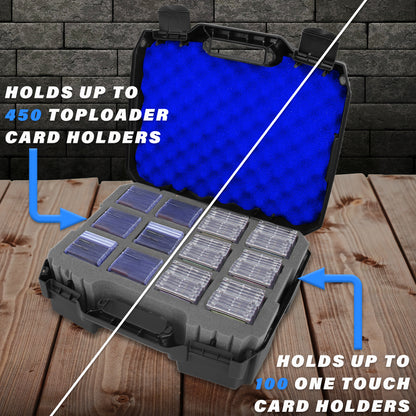 Toploader Card Storage Case for Trading Cards Fits 450 Toploader or 100 One Touch Card Holders, Toploader Storage Box with 12 Compartments