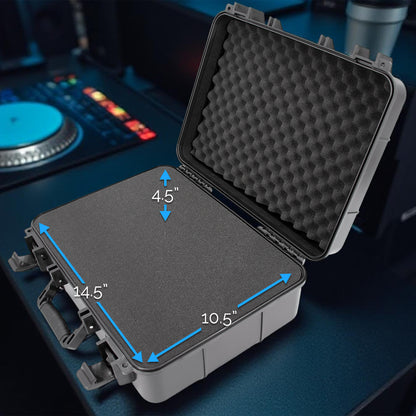 Hard Shell DJ Mixer Travel Case with Customizable Foam Compatible with Yamaha MG10XU, MG10, MG06 10 Input Stereo Mixer Effects and Cables