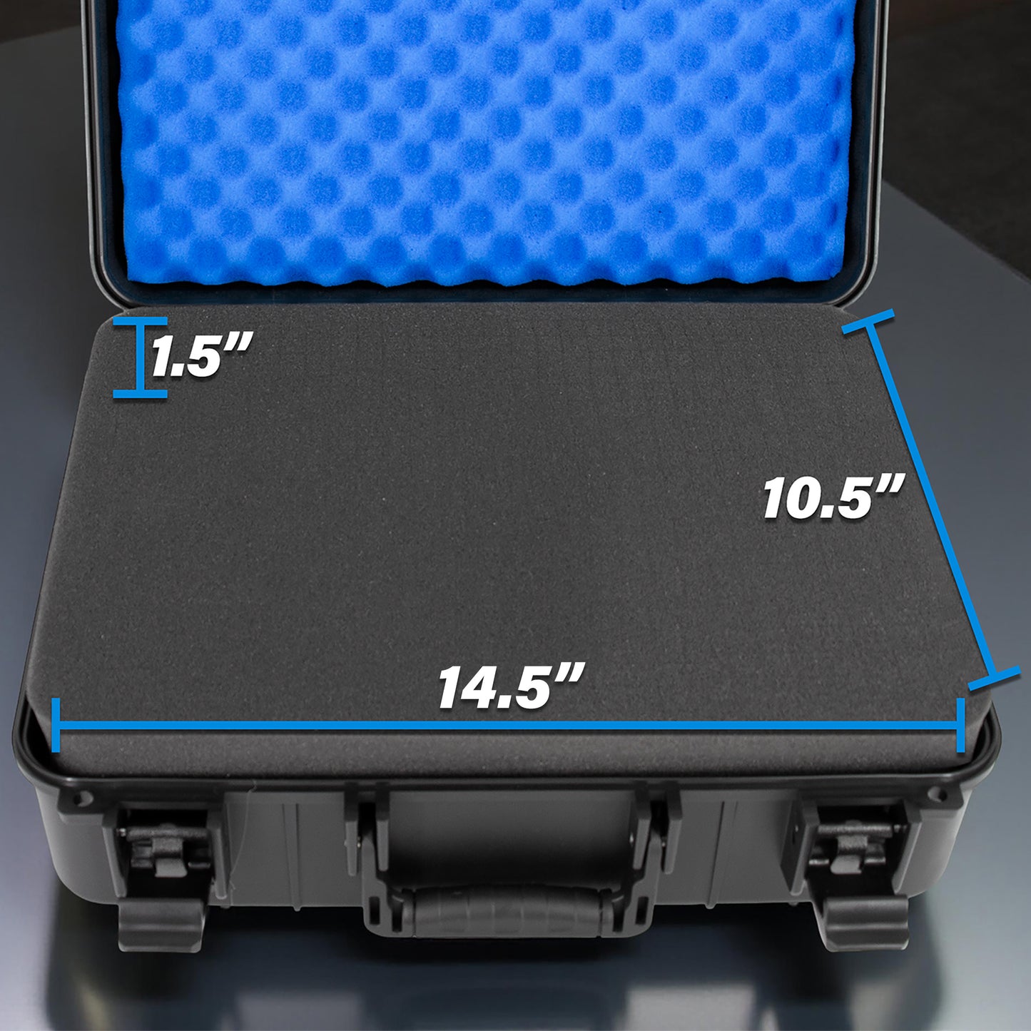 15.6 Inch Hard Laptop Case – Rugged Shockproof Travel Case with Foam Protection Fits 15” Gaming Laptops Up to 14.5 x 10.5, Charger & Accessory Storage