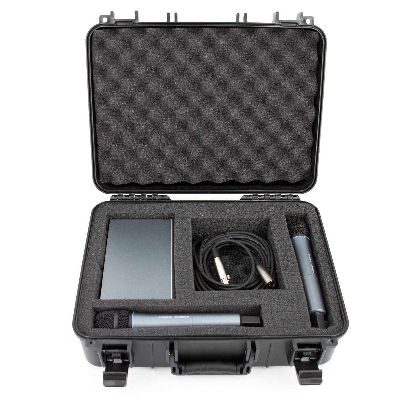 Wireless Microphone Case – Hard Shell Mic Carrying Case Compatible with Sennheiser, Shure, Audio-Technica, Nady, VocoPro Receivers and Transmitters