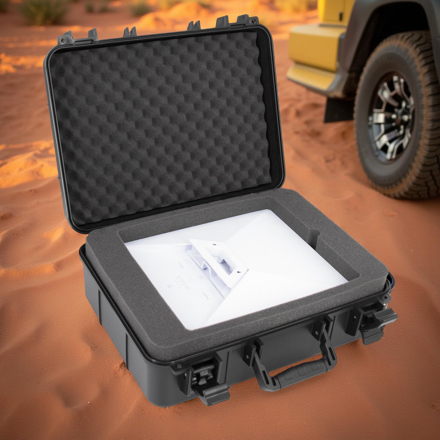 Hard Case for Starlink Mini – Travel Storage for Dish, Mount, Power Supply, Cables & Accessories, Impact-Resistant Shell with Custom Foam & Dual Trays