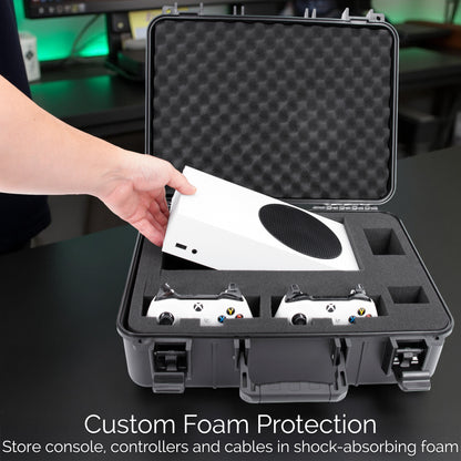 Hard Shell Travel Case Compatible with Xbox Series S Console, Controllers, Games and Other Xbox Series S Accessories - Custom Foam Interior