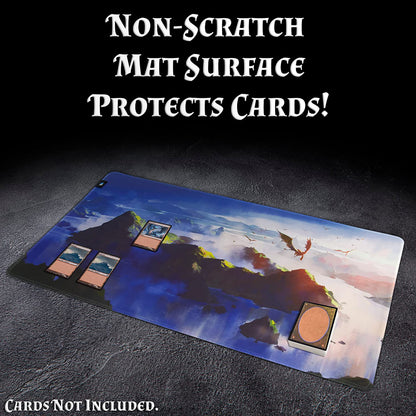 TCG Playmat with Reusable Playmat Case - Premium 24" x 13.5" Card Game Mat & Compatible MTG Playmat For All TCGs with Non-Slip Backing
