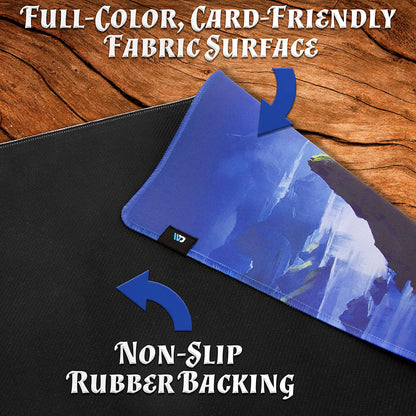 TCG Playmat with Reusable Playmat Case - Premium 24" x 13.5" Card Game Mat & Compatible MTG Playmat For All TCGs with Non-Slip Backing