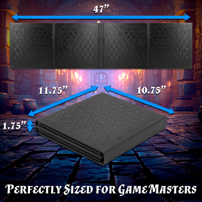 DM Screen 8-Panel Deluxe GM Screen - Eight Panel Folding Dungeon Master Screen for TTRPGs - Inserts Not Included - Black, Brown or Green Options