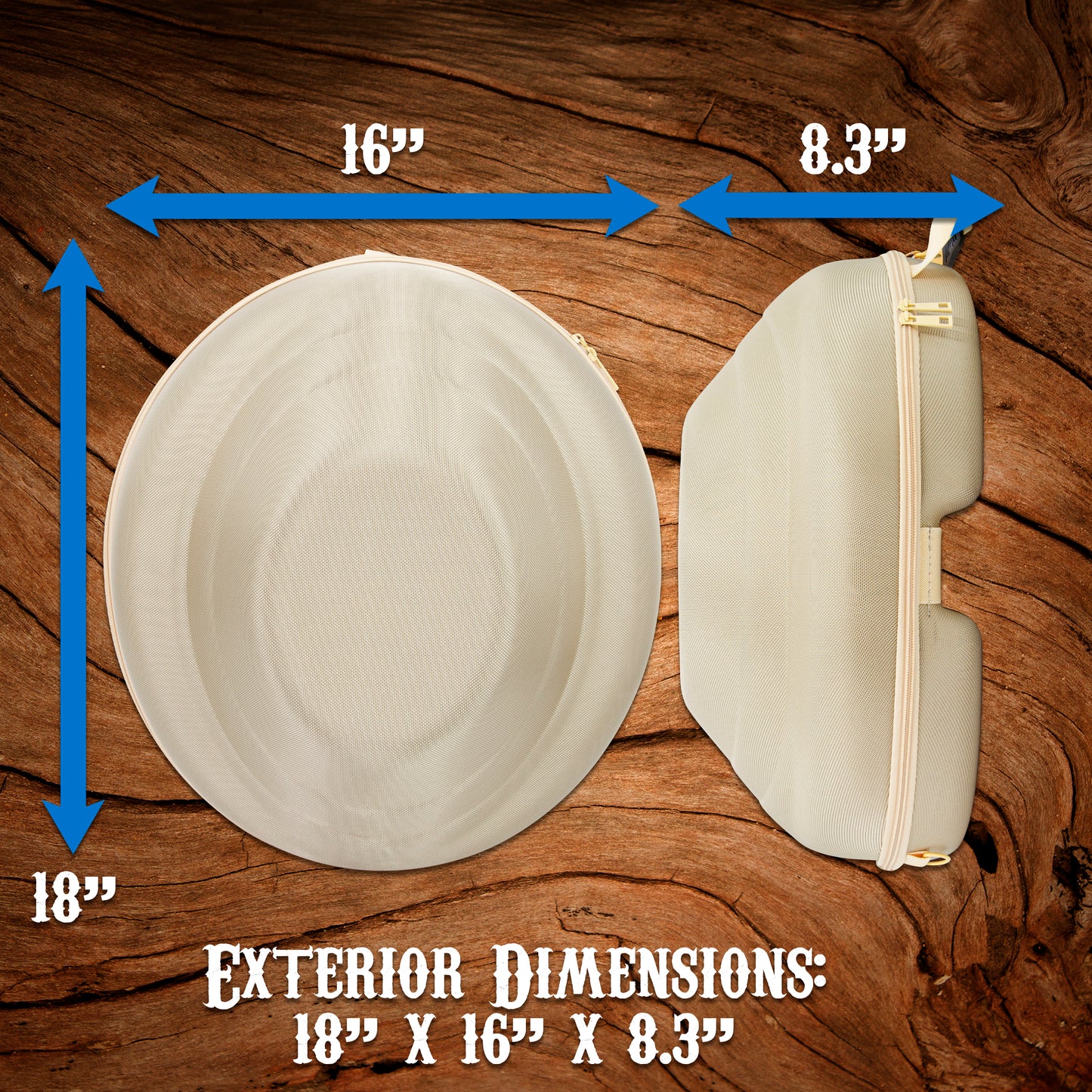 Cowboy Hat Box Cowboy Hat Storage for Brims Up To 4.75" - Hard Shell Hat Case with Adjustable Carry Strap and ID Slot - 4 Color Options