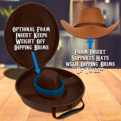 Cowboy Hat Box Cowboy Hat Storage for Brims Up To 4.75" - Hard Shell Hat Case with Adjustable Carry Strap and ID Slot - 4 Color Options