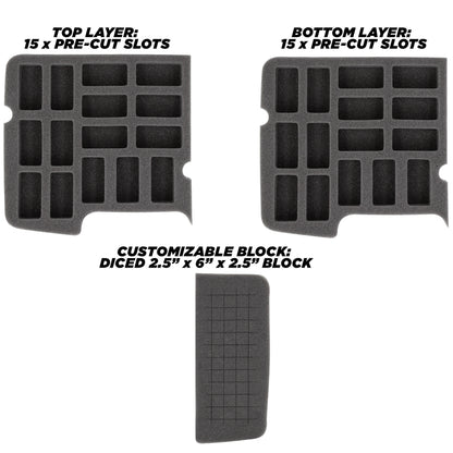 Rock Collection Travel Case - 30 Slot Rock Collection Box with Two Pre-Cut Foam Trays, Protective Crystal Storage Travel Case with Customizable Foam Section!