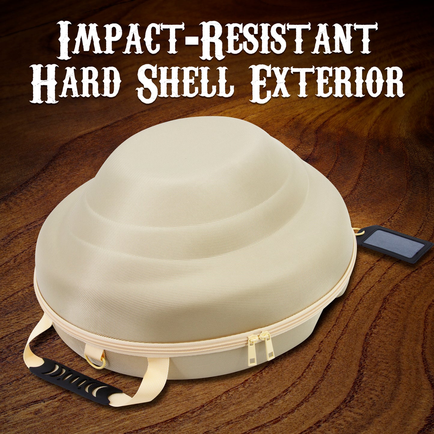 Cowboy Hat Box Cowboy Hat Storage for Brims Up To 4.75" - Hard Shell Hat Case with Adjustable Carry Strap and ID Slot - 4 Color Options