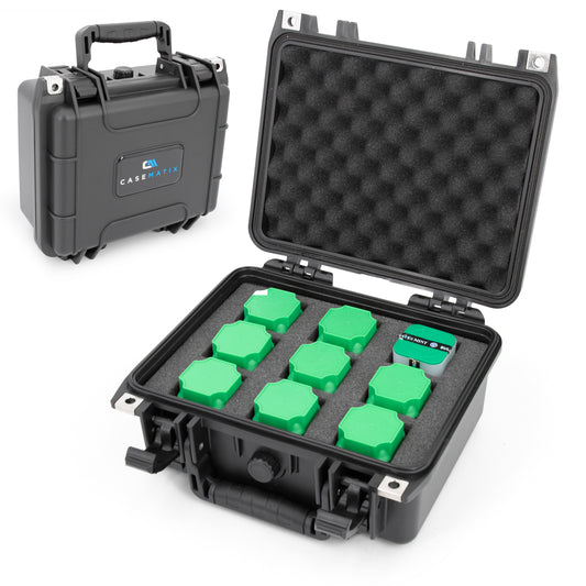 American Silver Eagle Coin Tube Storage Case – Waterproof IPX7 Airtight Coin Tube Holder for 9 Coin Rolls, Hard Shell Coin Collection Case with Foam