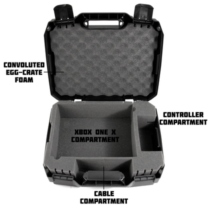 Hard Shell Carrying Case Compatible with Xbox One X Gaming Console, Controller & Accessories - Custom Case Only