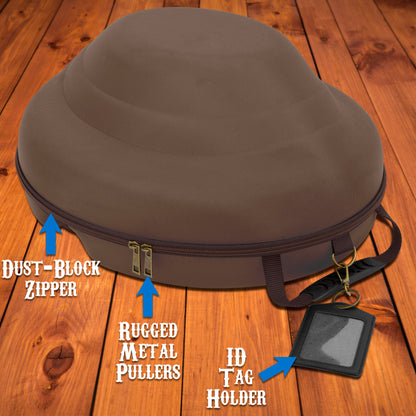 Cowboy Hat Box Cowboy Hat Storage for Brims Up To 4.75" - Hard Shell Hat Case with Adjustable Carry Strap and ID Slot - 4 Color Options