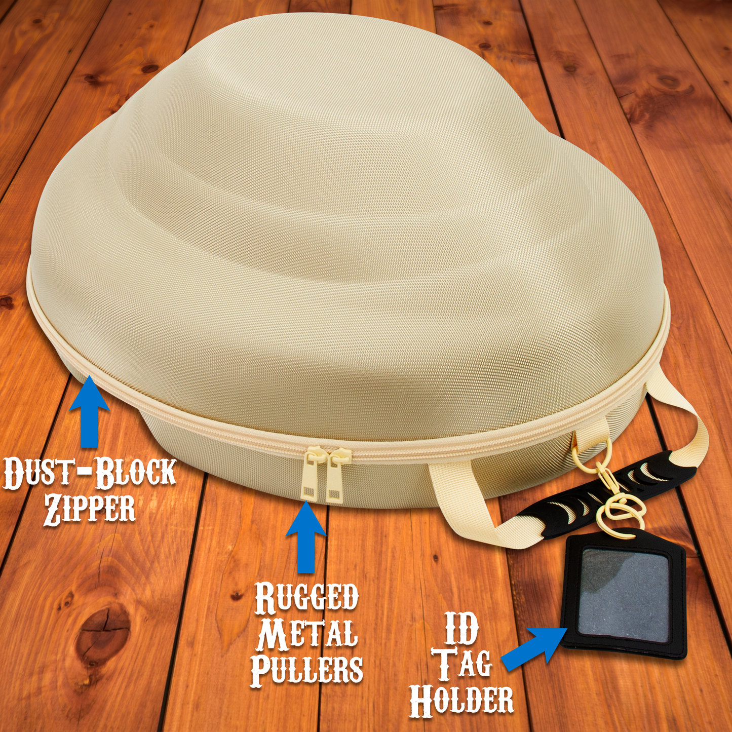 Cowboy Hat Box Cowboy Hat Storage for Brims Up To 4.75" - Hard Shell Hat Case with Adjustable Carry Strap and ID Slot - 4 Color Options