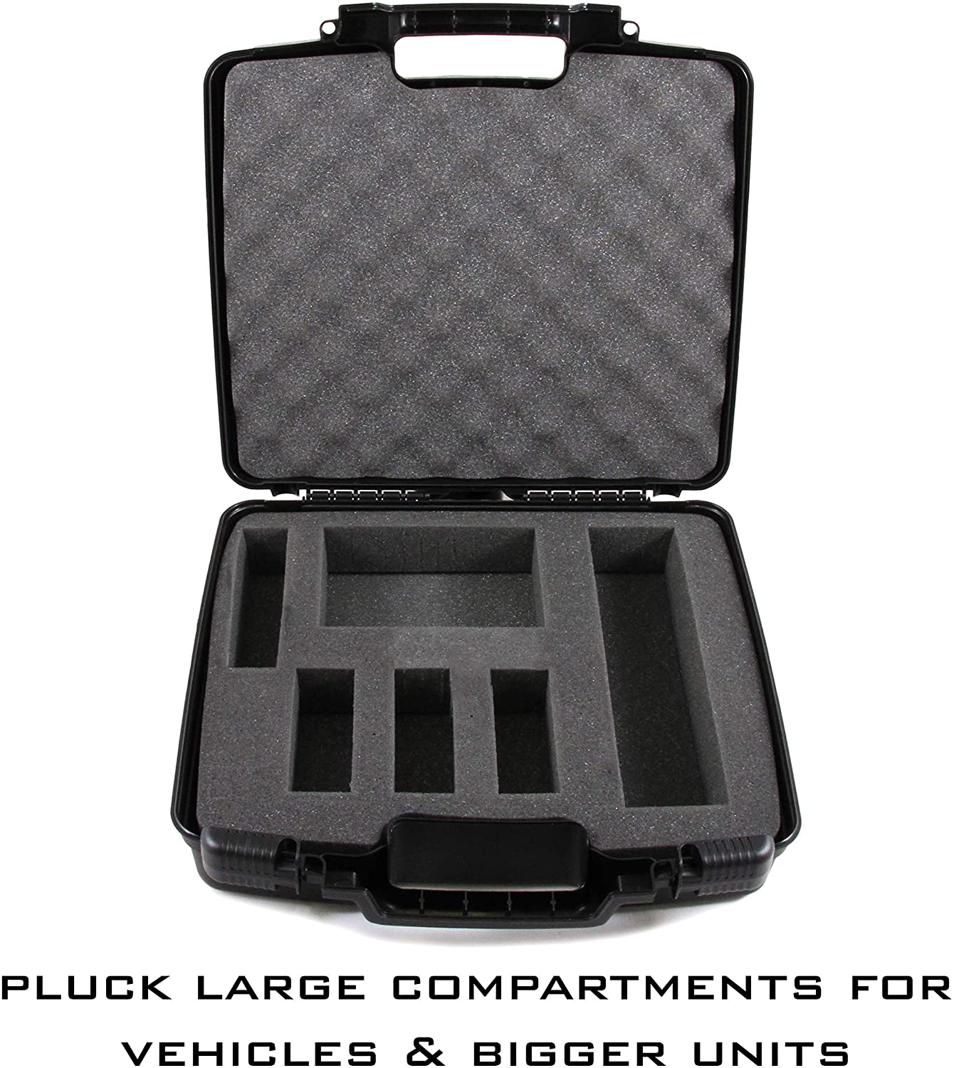 Hard Shell Miniature Storage Travel Case - 36 Figurine Miniature Organizer and Miniatures Carrying Case with Pluckable Foam Interior