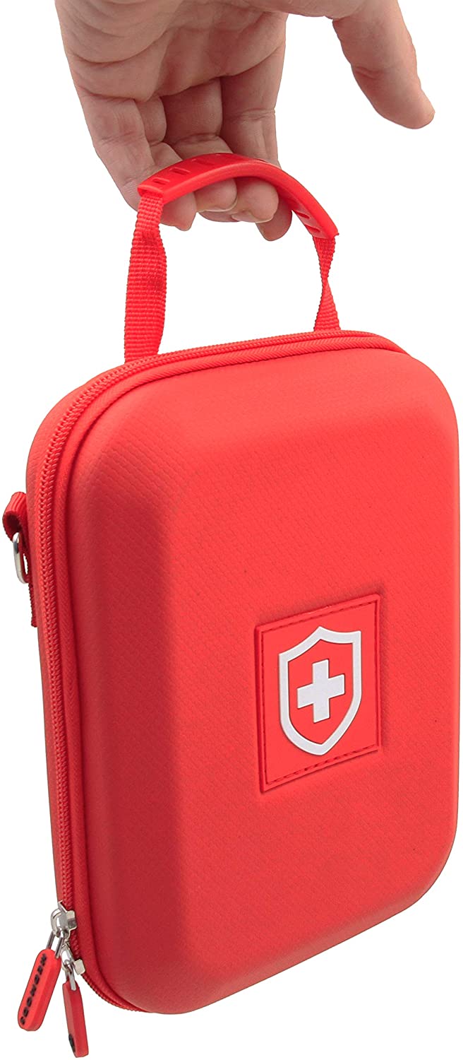 Hard Shell Insulin Cooler Travel Case and Insulated Diabetes Bag with Ice Pack, ID Card, Medical Alert Tag & Shoulder Strap