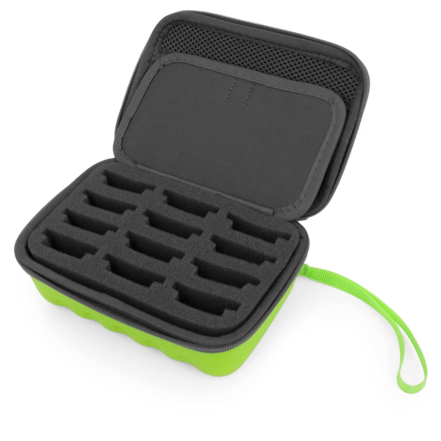 Green Clipper Blade Holder for 12 Blades - Protective Clipper Blade Storage Case with Barber Blade Holder Foam and Hard Shell Outer