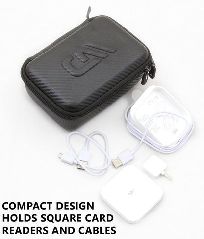 Portable Card Reader Case Compatible with Square Contactless Dock and Chip Reader Scanner Fits Dock, Square Reader, Chip Reader, USB Cables