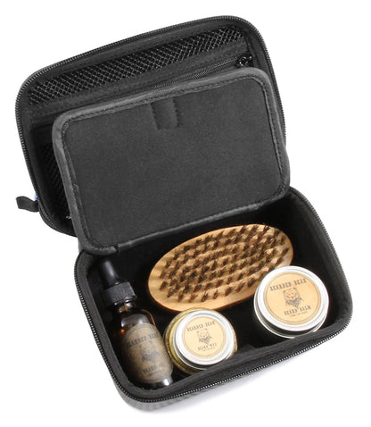 Beard Travel Case Fits Your Beard Grooming Kit – Holds Beard Oil Conditioner, Beard Brush, Wooden Beard Comb, Beard Balm, Scissors and More