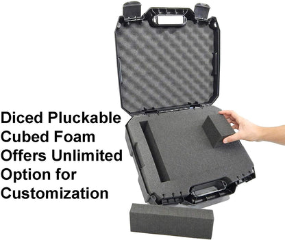 Hard Shell DJ Mixer Travel Case with Customizable Foam Compatible with Yamaha MG10XU, MG10, MG06 10 Input Stereo Mixer Effects and Cables