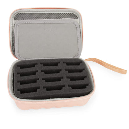 Rose Gold Clipper Blade Holder for 12 Blades - Protective Clipper Blade Storage Case with Barber Blade Holder Foam, Case Only