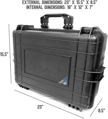 Waterproof DJ Mixer Case Compatible with Pioneer DJM S5 or S7 MIxer, Zoom LiveTrak L-12 L12 Channel Digital Audio Mixer And More Up to 17" x 12" x 5"