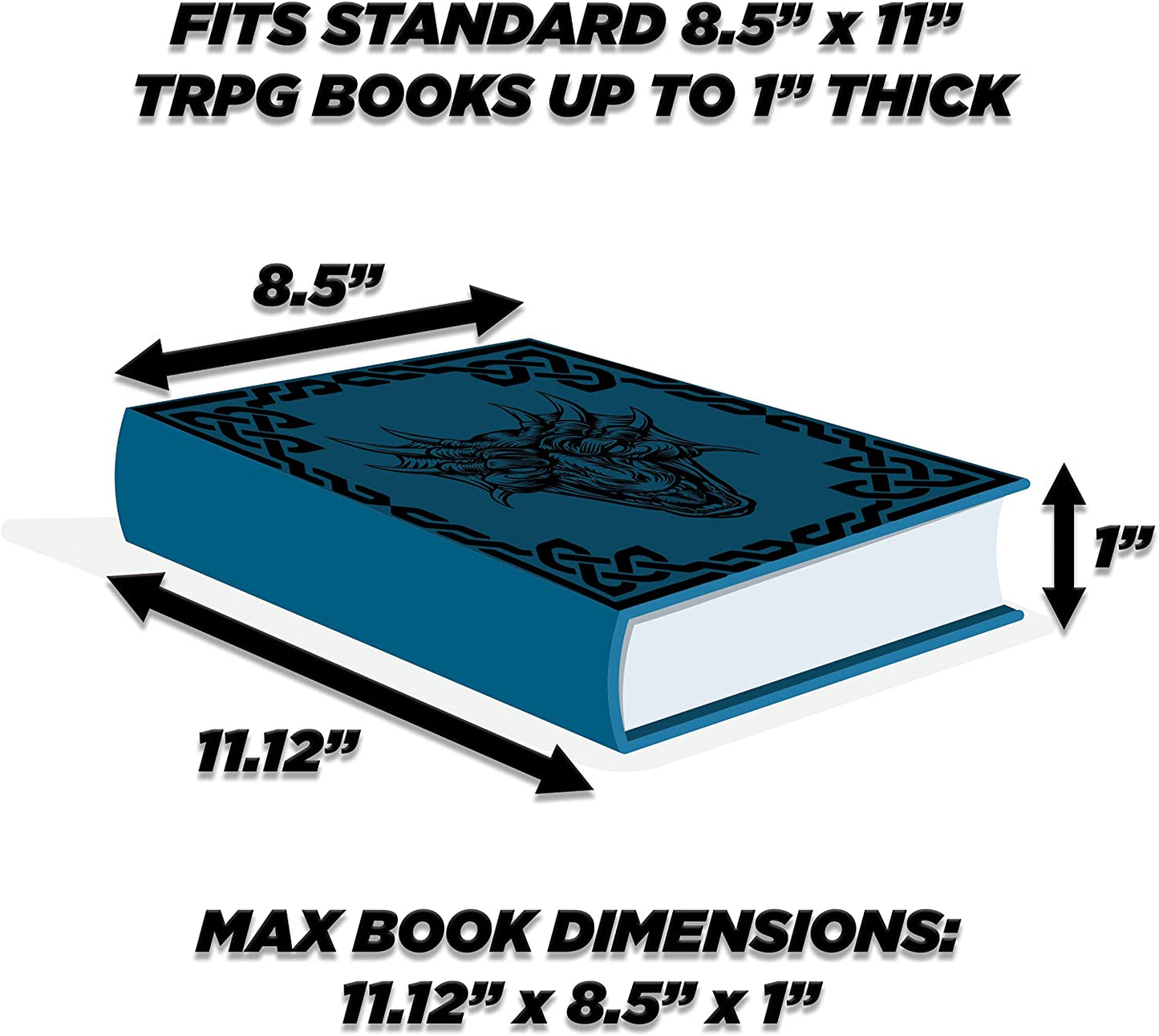 D&D Book Cover Sleeve - Protective 11" TTRPG Rulebook Cover with Bookmark & Pen Loops