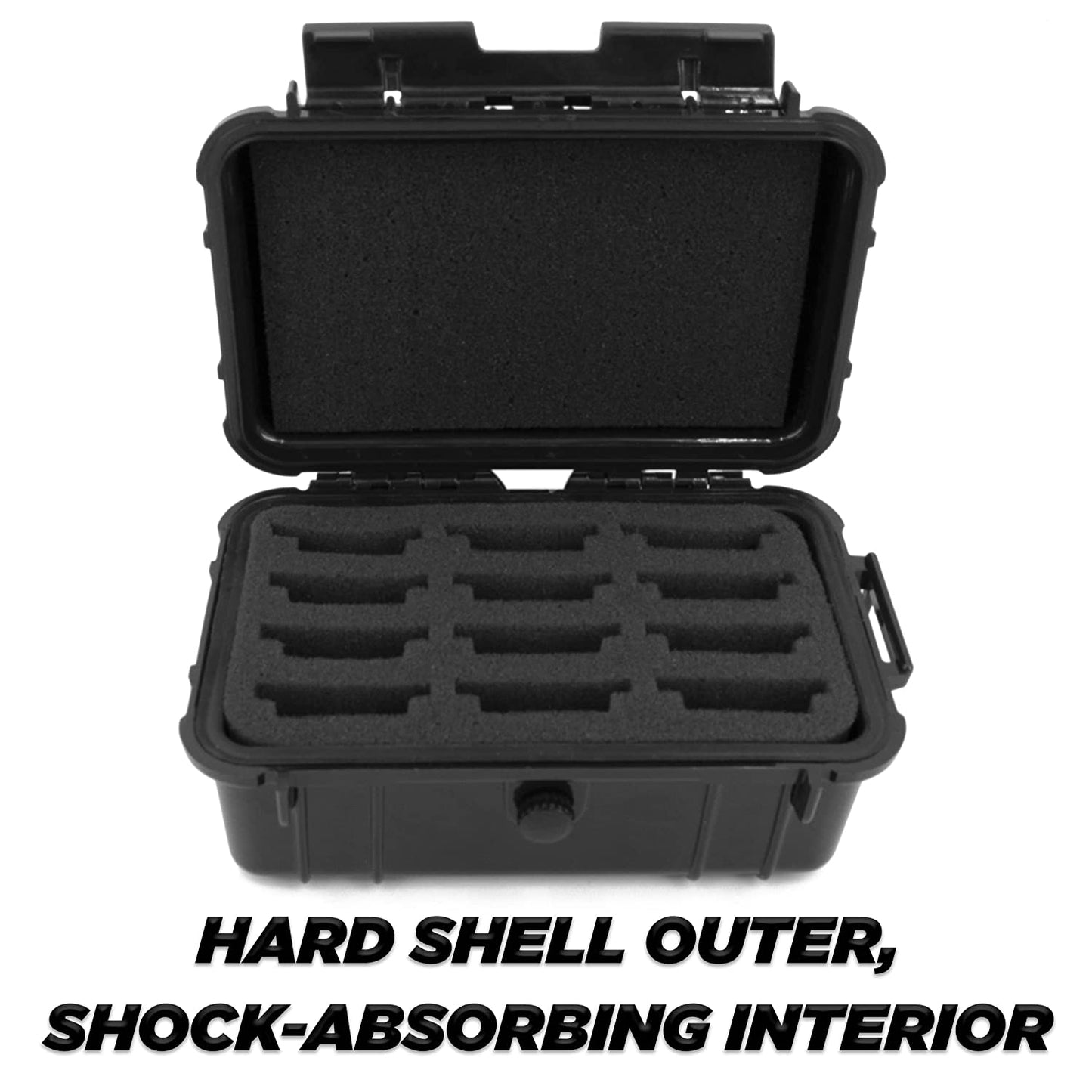 Protective Clipper Blade Holder for 12 Blades - Waterproof Clipper Blade Storage Case with Custom Barber Blade Holder Foam Interior