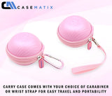 Casematix Pink Carry Case Compatible with Tamagotchi Pix Camera Interactive Virtual Pet , Includes Case Only with Wrist Strap and Carabiner