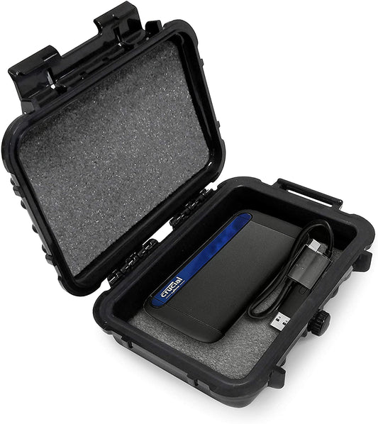 Waterproof Case Compatible with Crucial X8 Portable SSD 1TB/500GB - Composite Plastic Protection with Pressure Valve - Case Only