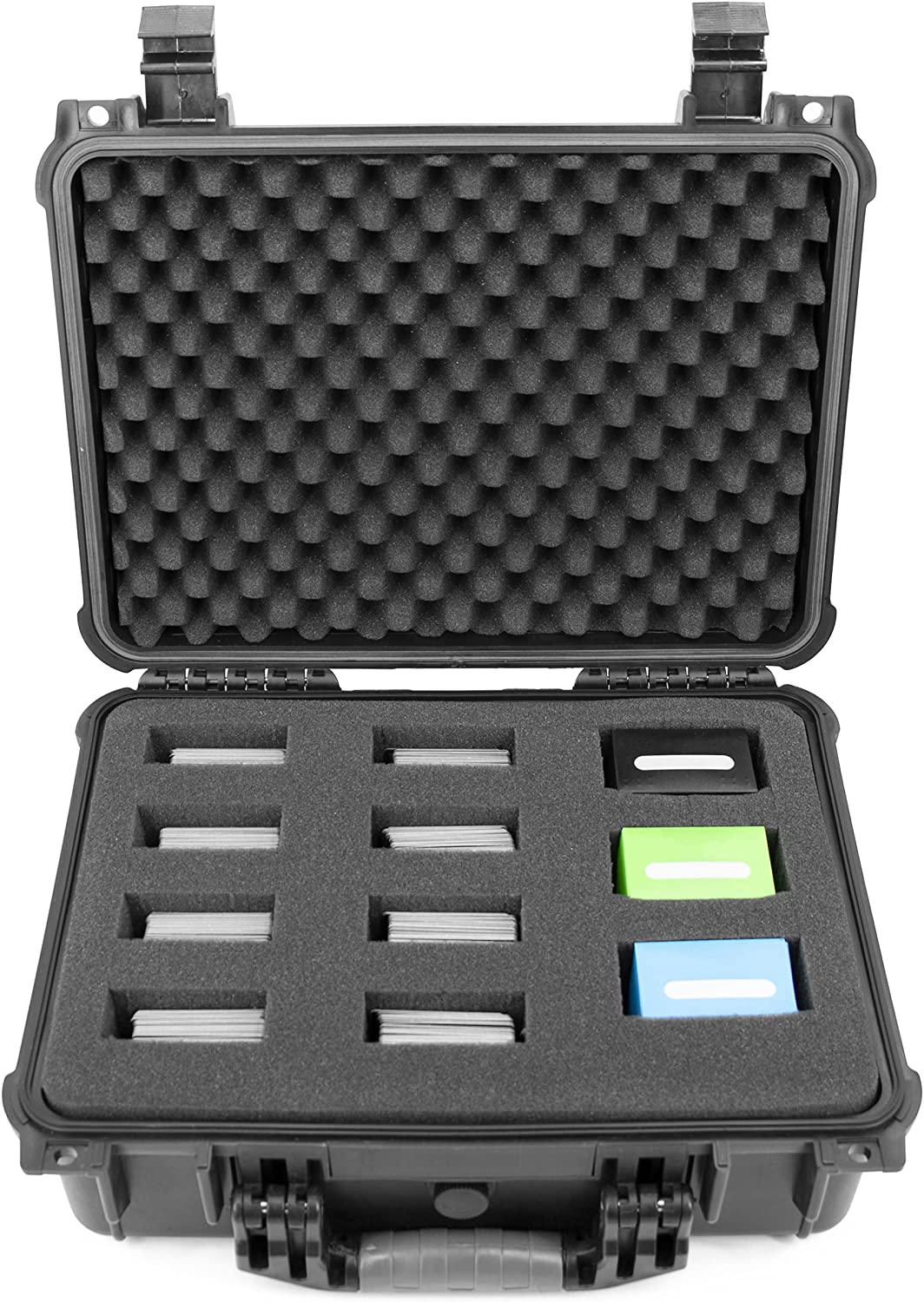 16" Waterproof Trading Card Case for 1500 Cards - Hard Shell Trading Card Box with Customizable Foam Interior Compatible with Most TCGs