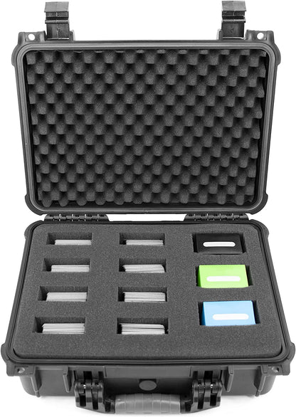 16" Waterproof Trading Card Case for 1500 Cards - Hard Shell Trading Card Box with Customizable Foam Interior Compatible with Most TCGs