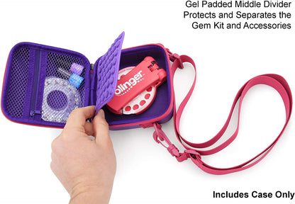 Portable Carrying Case Compatible with Blinger Deluxe Set Hair Styling Tool - Dustproof Purple EVA Protection with Padded Divider & Shoulder Strap