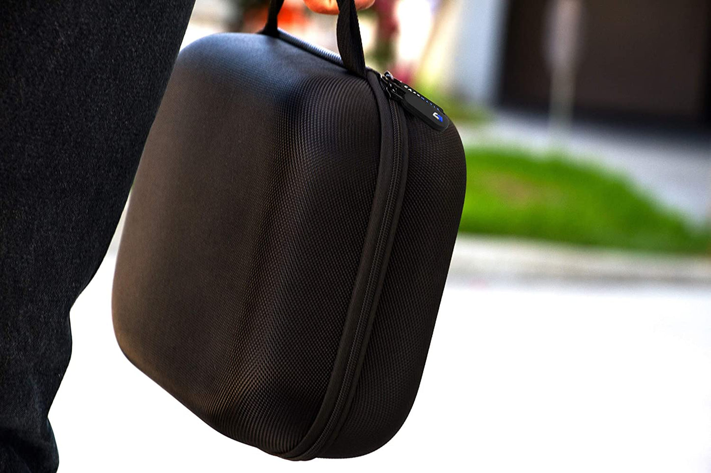 Binoculars Case with Foam Interior - Hard Shell Binocular Case with Reinforced Zippers, Rubber Travel Handle and Accessory Bag - Case Only