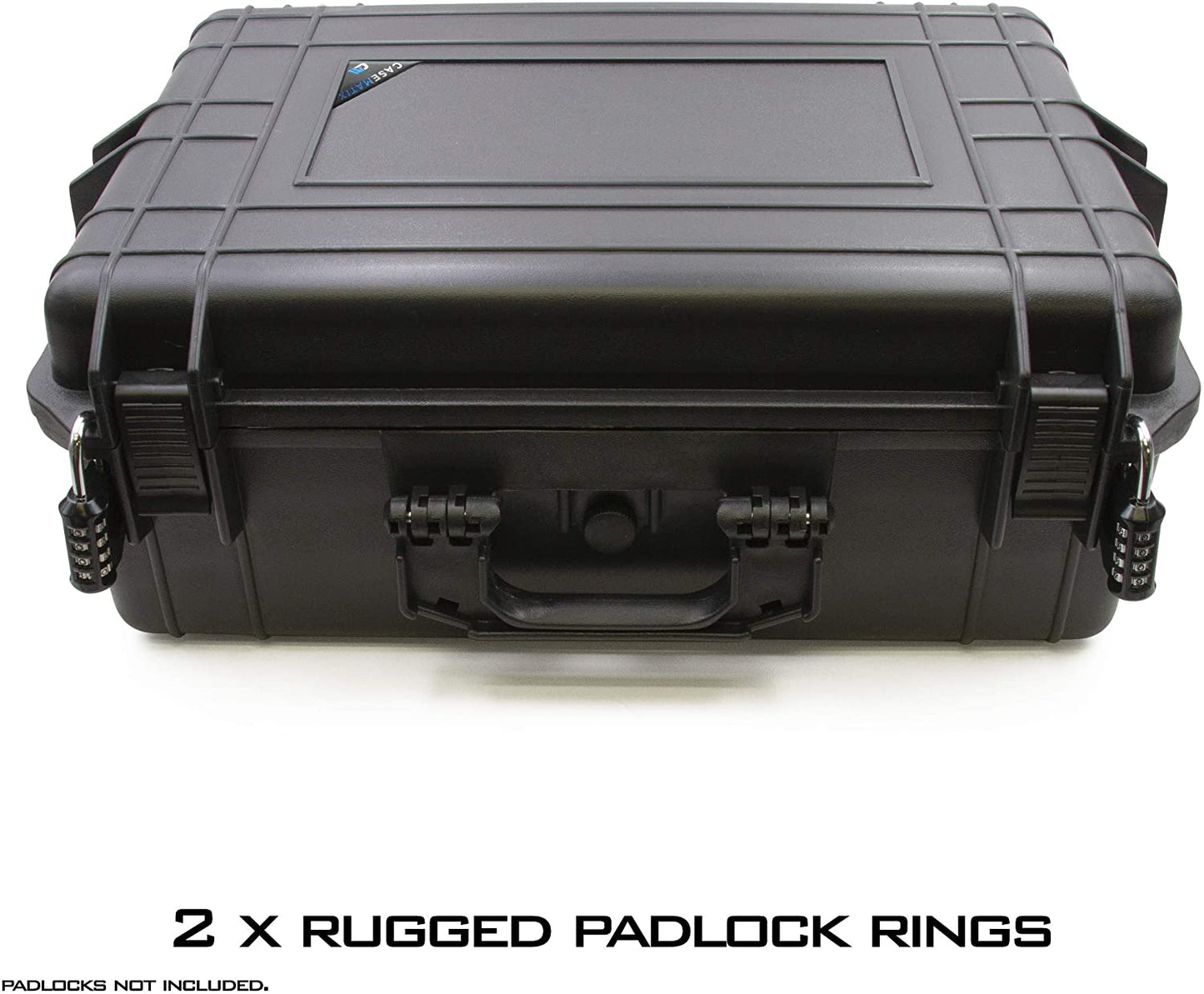 23" Handgun Range Case fits 7 Pistols - Waterproof Hard Shell Exterior with Dual 2" Customizable Foam Layers & Padlock Rings
