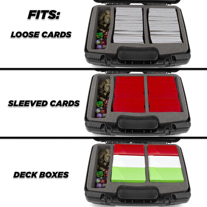 Trading Card Case and Card Game Organizer for 960 Cards - Hard Shell Card Case Holder for Trading Cards with 8 Dividers, Accessory Storage