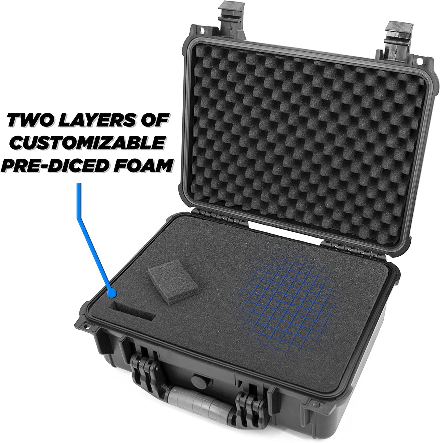 16" Waterproof Trading Card Case for 1500 Cards - Hard Shell Trading Card Box with Customizable Foam Interior Compatible with Most TCGs