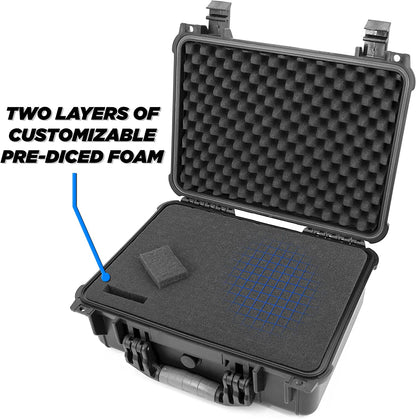 16" Waterproof Trading Card Case for 1500 Cards - Hard Shell Trading Card Box with Customizable Foam Interior Compatible with Most TCGs