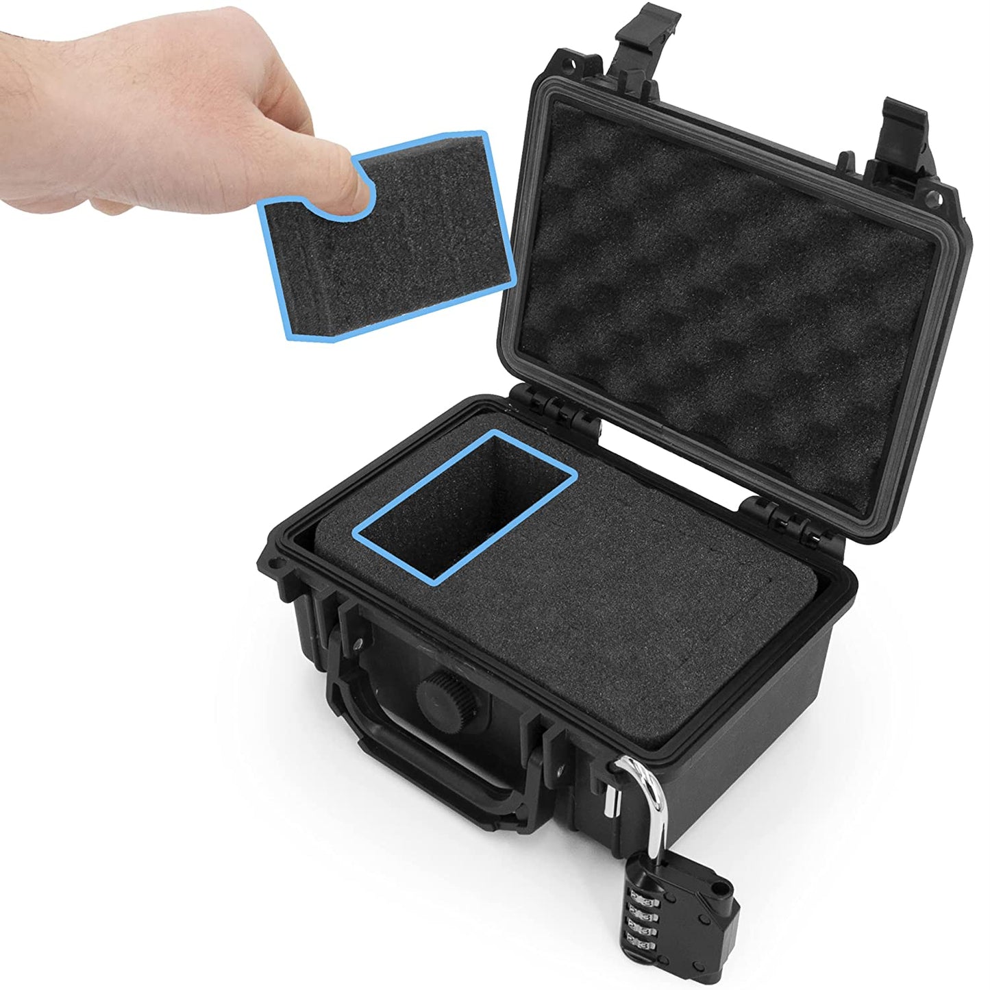 Graded Coin Case Compatible with 15+ PCGS or NGC Coin Slabs, Waterproof Coin Storage Box with Customizable Foam, Includes Padlock