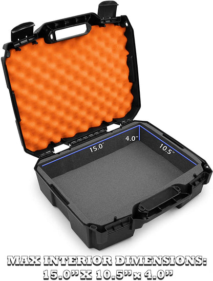 15.6" Gaming Laptop Case Compatible with Acer Nitro 5/ASUS Zephyrus G14 Laptops - Hard Shell Protection with Padlock Rings & Custom Foam - Made in USA