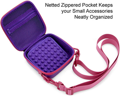 Travel Case Compatible with Cool Maker Shimmer Me Body Art Temporary Roll-on Glitter Tattoos Roller and Refills – Purple Case with Shoulder Strap