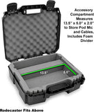 CASEMATIX Podcast Equipment Hard Case Compatible With RodeCaster Pro, Podcasting Microphone and Podmic Audio Mixer Accessories