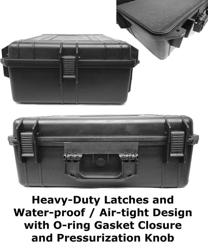 Waterproof Hard Shell Travel Case Compatible with Yamaha MG12XU Mixer within Multi-Layer Foam Protection - Fits Mixers Up to 17x12.1x5 Max
