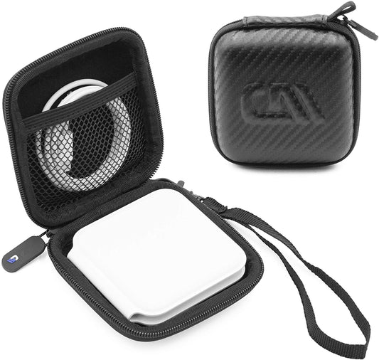 Protective Travel Case Compatible with MagSafe Duo Charger and Cable - Hard Shell Carrier with Wrist Strap and Reinforced Zipper - Case Only