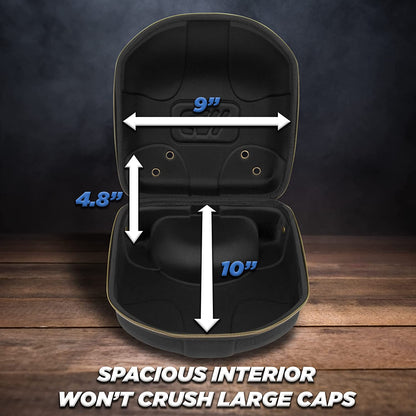 Hat Travel Case for up to 4 Baseball Caps with Crush-Resistant Hard Shell Outer, Adjustable Shoulder Strap and Comfortable Handle
