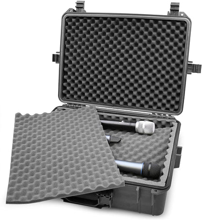Waterproof Hard Shell Travel Case Compatible with Yamaha MG12XU Mixer within Multi-Layer Foam Protection - Fits Mixers Up to 17x12.1x5 Max