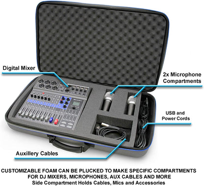Portable Studio Case Compatible with Zoom Podcast Digital Mixer Livetrak L8 Recorder and Accessories, Includes Carry Bag Only with Strap