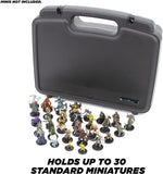 CASEMATIX Miniature Storage Hard Shell Case - 30 Slot Figurine Carrying Case with Customizable Foam for for Warhammer 40k, DND and More!