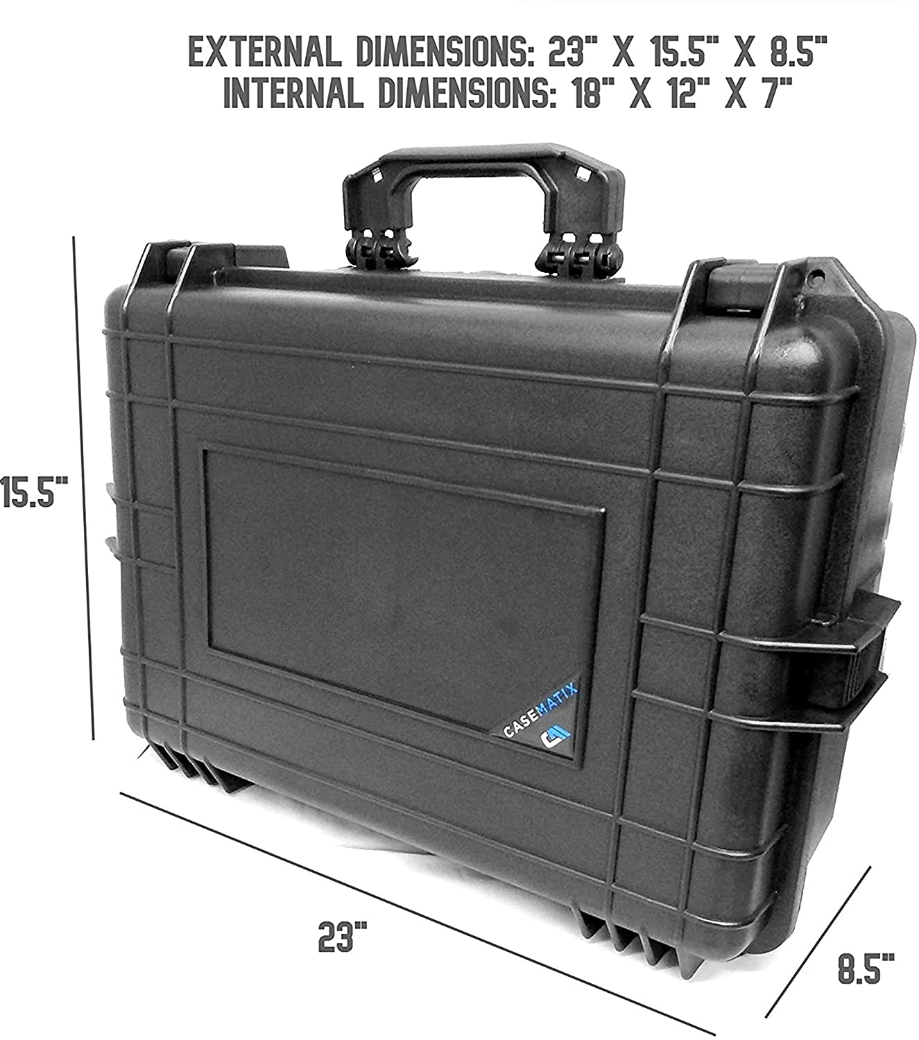 Waterproof Hard Shell Travel Case Compatible with Yamaha MG12XU Mixer within Multi-Layer Foam Protection - Fits Mixers Up to 17x12.1x5 Max